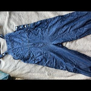 Denim chambray overall style jumpsuit